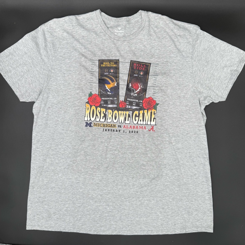 Rose Bowl Game T-Shirt Michigan vs Alabama 2024 - Picture 2 of 5